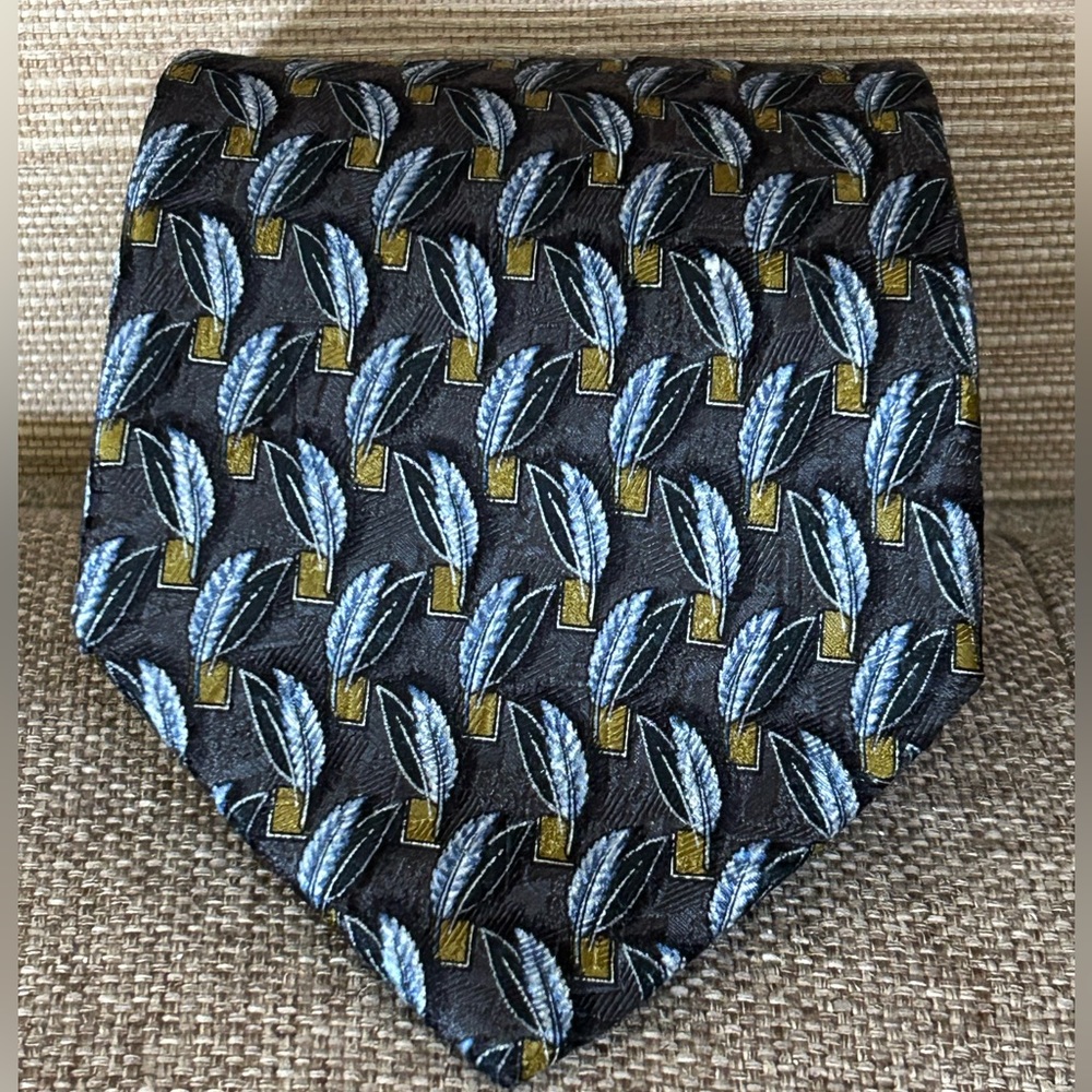 Ermenegildo Zegna men’s tie feathers 100% Silk